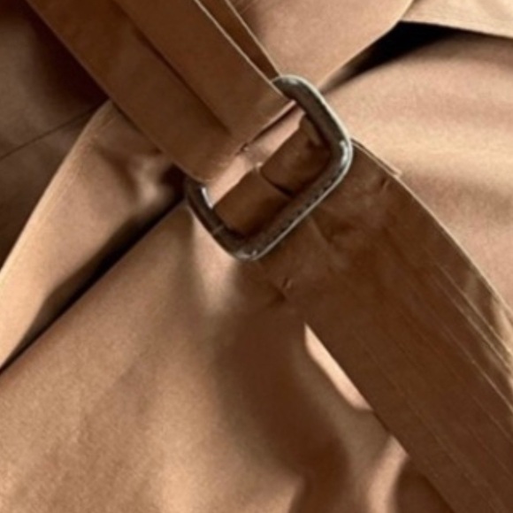 Vintage 70s Single Breasted Trench Brown modest Cotagecore Coat Sz S - Picture 11 of 13